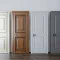 Modern swing door single door combination 3d model
