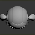 3D Robot Model With White Gray Body Large Eyes And Standing Pose