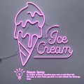 Pink Ice Cream Shape Neon Lamp Set For Decorative Wall Lighting 3d model