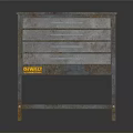 Rusty Chest of Drawers with Multiple Drawers Bottom Shelf and Yellow RAWAL Label