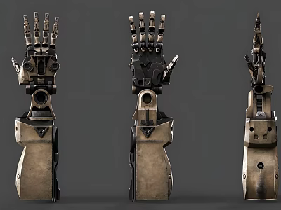 Smart Machines Robotic Arms With Detailed Metal Mechanical Structure Design 3d model