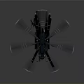 Black Military Style Helicopter With Rotating Propellers And Sleek Design In Flight