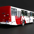 White and Red Bus Exterior with Multiple Windows Modern Body Design and Side Doors