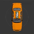 Golden Taxi with Roof Advertisement Sign and Yellow Body Decals on Dark Reflective Surface