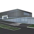 Modern Architectural Building With Green Roof Glass Curtain Wall And Urban Green Surroundings