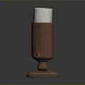 Copper Container With White Cup And Decorative Base On Black Background 3d model