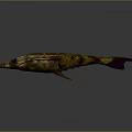 Decorative 3D Art Fish With Unique Yellow Brown Texture And Detailed Elongated Body Design