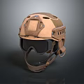 Tactical Combat Helmet With Military Style Goggles And Protective Microphone Strap