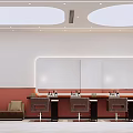 Elegant Beauty Hair Salon Interior With Bright Mirrors Styling Chairs And Workstations