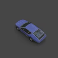 Blue Vintage Sports Car With Streamlined Body And Unique Front Headlights