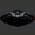 Futuristic Cosmic Spaceship With Streamlined Gray Blue Red Details And Multiple Modules Antennas