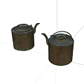Two Vintage Copper Tea Kettles With Traditional Design And Rustic Finish