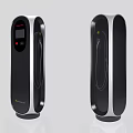 Modern Black Electric Vehicle Charger With Charging Cable And Green Indicator