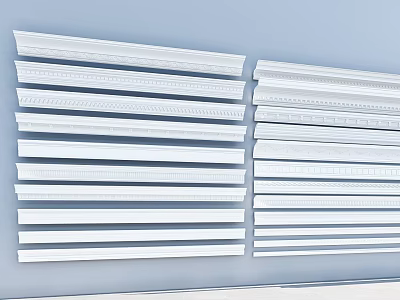 Various Gypsum Cornice Styles With Decorative Designs And Ornate Patterns 3d model