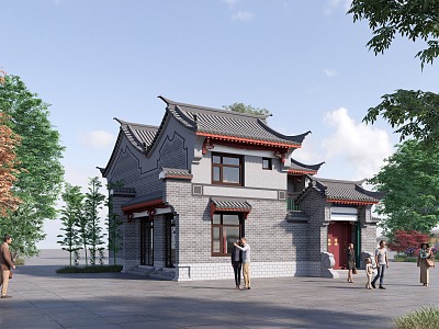 Chinese Architecture Antique Architecture Courtyard B & B Hotel Catering 3d model