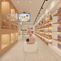Elegant Modern Shopping Mall Pastry Store With Display Cases And Warm Lighting Design