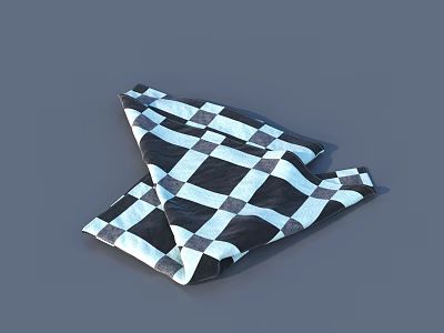Black And White Checkered Folded Stylish Household Item For Daily Use 3d model