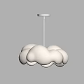 Elegant Cloud Shaped White Pendant Light With Soft Glow For Interior Design 3d model