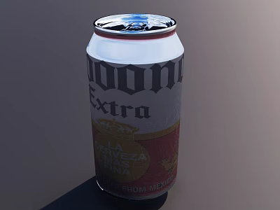 Modelo Extra Beer Bottle With La Cerveza Fina Label On Gray Background 3d model