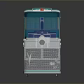 Retro AM FM Radio With Elite Blue Silver Metallic Mesh Front And Wheels Design