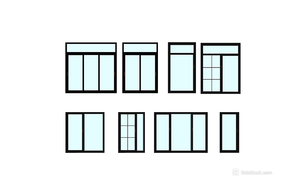 Various Casement Window Styles for Home Use with Different Frame Designs 3d model