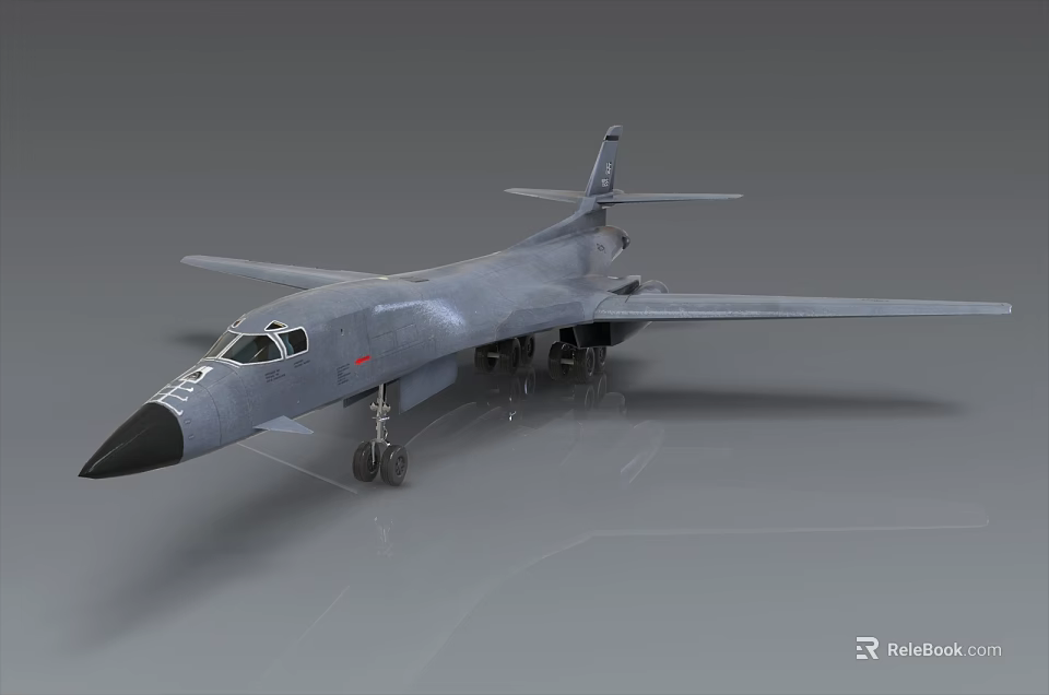 Gray Fighter Jet Military Aircraft Detailed Model With Aerodynamic Design And Landing Gear 3d model 