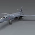 Gray Fighter Jet Military Aircraft Detailed Model With Aerodynamic Design And Landing Gear