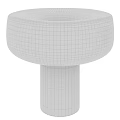 Modern Black Table Lamp Featuring Glass Shade And Cylindrical Base Design 3d model