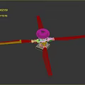 Four Bladed Equipment With Central Circular Hub Metallic Rotor Structure And Mounting Base