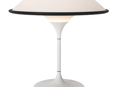 Modern White Desk Lamp With Black Trim Sleek Stem And Round Base 3d model