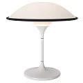 Modern White Desk Lamp With Black Trim Sleek Stem And Round Base