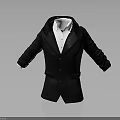 Black Hooded Coat with White Shirt Buttoned Front Pockets Modern Apparel Design