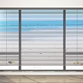 Modern Horizontal Window Blinds For Home Interior Design With Blue Sky View 3d model