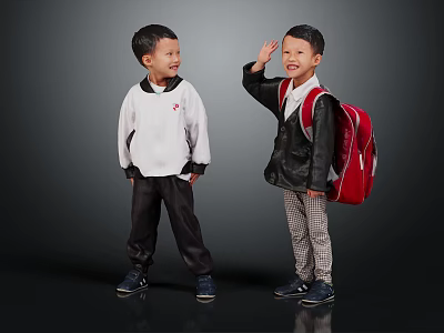 Modern Boy Baby Pupil Toddler 3d model