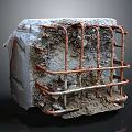 Damaged Structural Construction Component With Rusted Rebar And Rough Concrete Surface