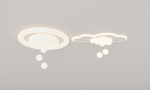 Simple Bedroom Chandelier Cream Wind Chandelier 3d model