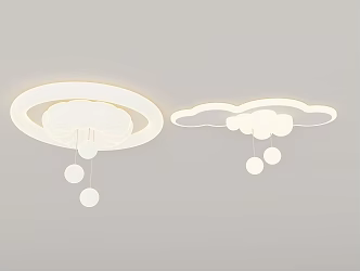 Simple Bedroom Chandelier Cream Wind Chandelier 3d model