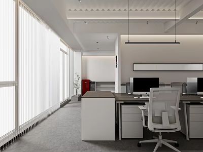 modern public office area office area 3d model