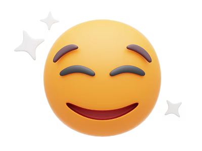 Cute Smiley Face Decorative Ornament Set With White Stars For Home Decor 3d model
