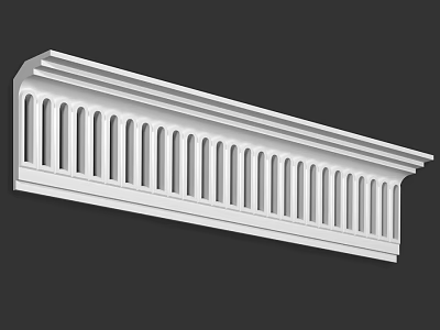 White Long Strip Architectural Component With Vertical Grooves For Decorative Applications 3d model