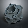 Gray Industrial Mechanical Part With Multiple Holes And Connection Structure 3d model