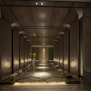 New Chinese Aisle Hotel Club Corridor Aisle 3d model