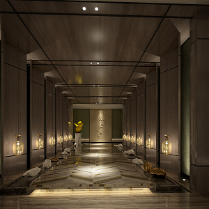 New Chinese Aisle Hotel Club Corridor Aisle 3d model