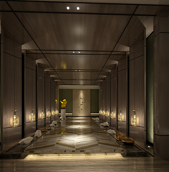 New Chinese Aisle Hotel Club Corridor Aisle 3d model