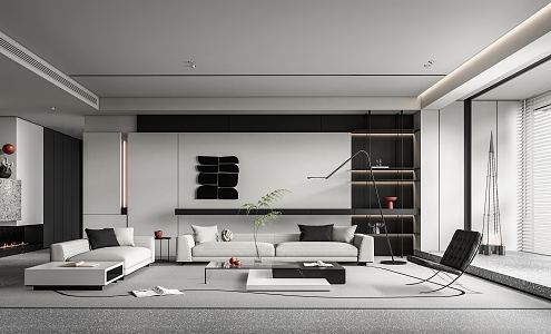 Modern Minotti living room 3d model