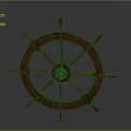 Vintage Wooden Ship Wheel With Classic Spokes And Central Hub Design