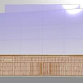 Modern Purple Reception Desk Design With Striped Front And LED Lighting