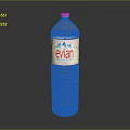 Evian Natural Mineral Water Plastic Bottle With Blue Cap And Mountain Label Design