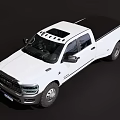 White Dodge Ram Heavy Duty Pickup Truck With Double Cab And Long Bed