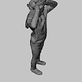 Game Character Girl Scratching Hair Wearing White Sweater Blue Ripped Jeans And Blue Shoes